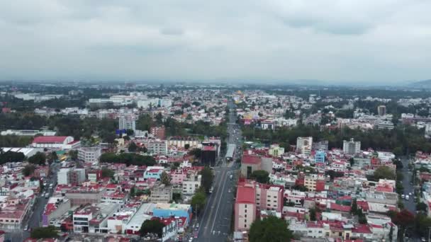 メキシコシティのモンテビデオ アベニュー ワイド ランドスケープの空中撮影 — ストック動画