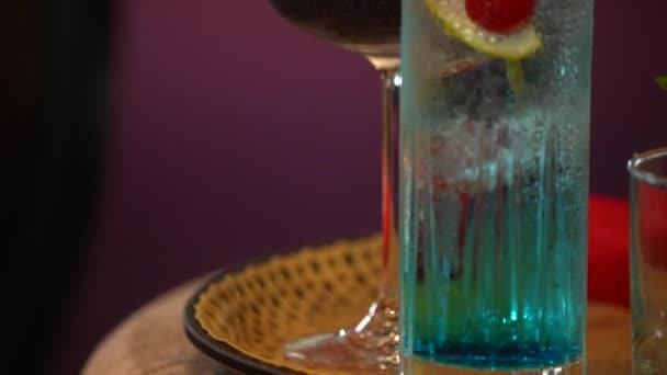Soft Drink Colour Full Mock Tails Cocktails — Stockvideo