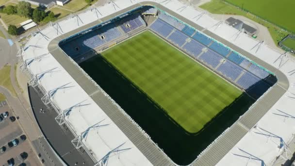 Aerial Pullback Reveals Brondby Stadium Danii — Wideo stockowe