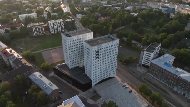 Twin Towers Superministry Office Building Located Tallinn Estonia — Stock Video