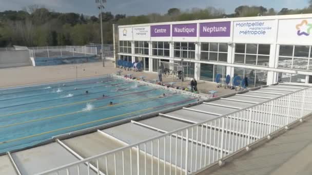 Swimming People Montpellier Swimming Pool — Stock Video