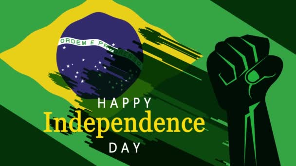 Feliz Dia Independência Brasil Motion Design Dia Setembro Independência Brasil — Vídeo de Stock