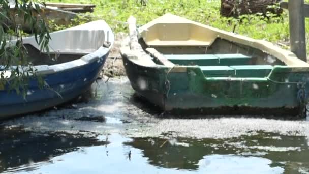 Романтичний Вид Рибалок Човни Воді — стокове відео