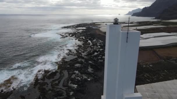 Slow Rotation Punta Del Hidalgo Lighthouse Tenerife — 비디오