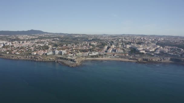 Luchtfoto Vanaf Kust Van Estoril Portugal — Stockvideo