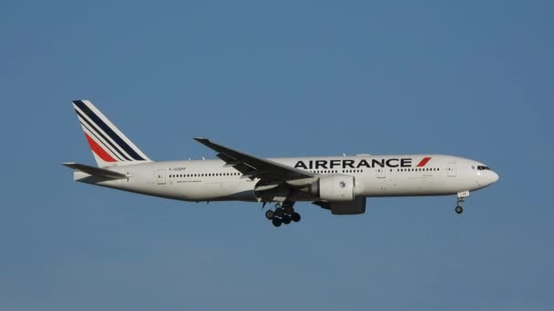 Side Tracking Kísérő Csodálatos Air France Boeing B787 Dreamliner — Stock videók