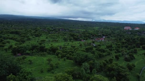 Drohne Fliegt Über Tropisches Dorf Auf Bali — Stockvideo