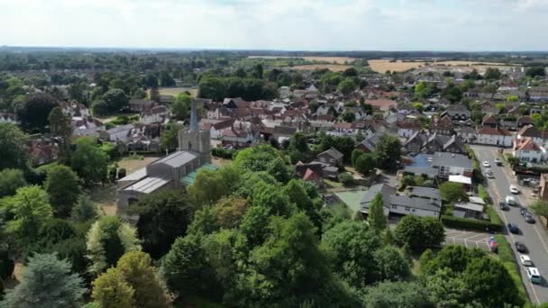 Sawbridgeworth Ville Hertfordshire Royaume Uni Vue Aérienne — Video