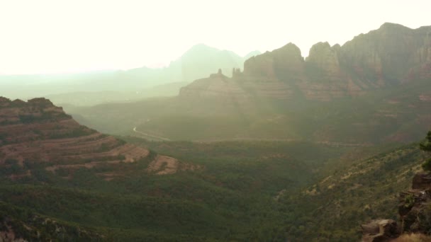 Vista Geral Parque Estadual Sedona Red Rock Falésias Vermelhas Montanhas — Vídeo de Stock