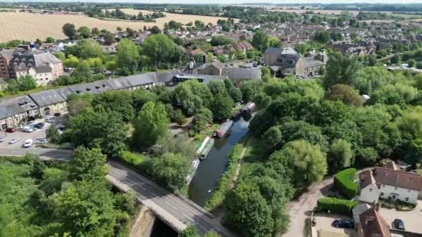 Maltings River Stort Vista Aérea Sawbridgeworth Hertfordshire — Vídeos de Stock