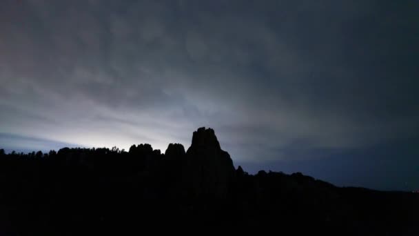 Malam Berawan Custer State Park Dakota Selatan — Stok Video