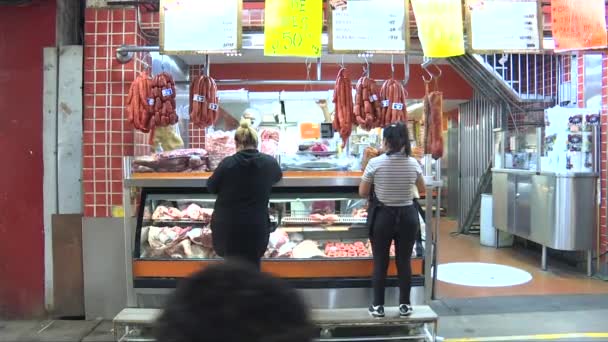 Gente Che Giro Macelleria — Video Stock