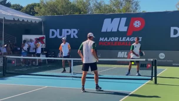 Matcha Major League Pickleball Tävling Newport Beach Kalifornien Usa Handhållen — Stockvideo