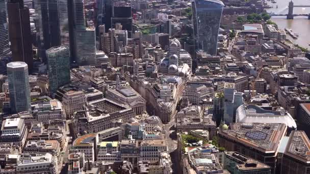 Bank Station Bank England Rising Show City London Gherkin Leadenhall — Stock Video