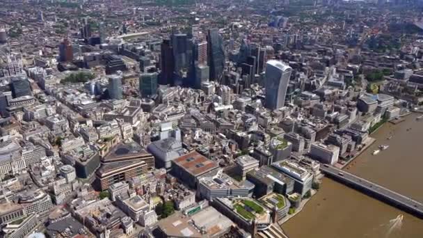 Cannon Street Station London City Towers London Bridge Wide View — Stock Video