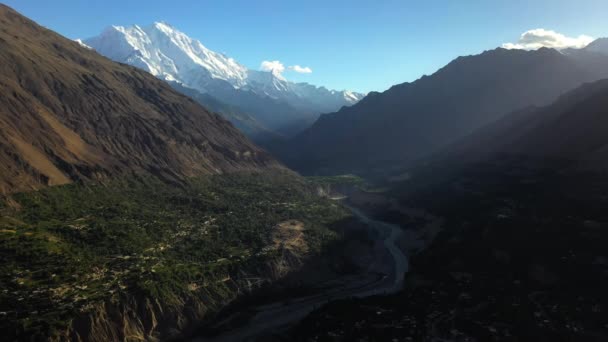 Drone Cinematográfico Tiro Tupopdan Peak Passu Cones Hunza Paquistão Picos — Vídeo de Stock