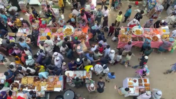 People Buying Food Market Top High Angle Shot — Stock Video