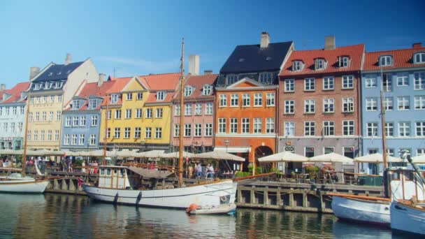 Edificio Colorato Nyhavn Copenaghen Danimarca — Video Stock