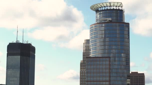 Capella Tower Arranha Céus Corporativos Modernos Centro Minneapolis Minnesota Paralaxe — Vídeo de Stock
