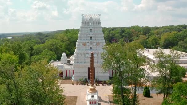 Drone Aéreo Disparado Sobre Templo Hindu Tradicional Sul Índia Dia — Vídeo de Stock