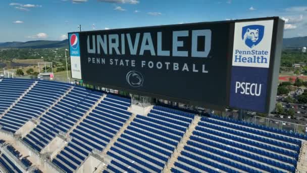 Tiro Estádio Beaver Penn State Futebol Inigualável Placar Local Faculdade — Vídeo de Stock