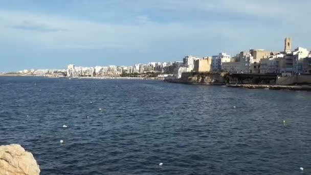 Cidade Bugibba Malta Europa Com Torre Wignacourt — Vídeo de Stock