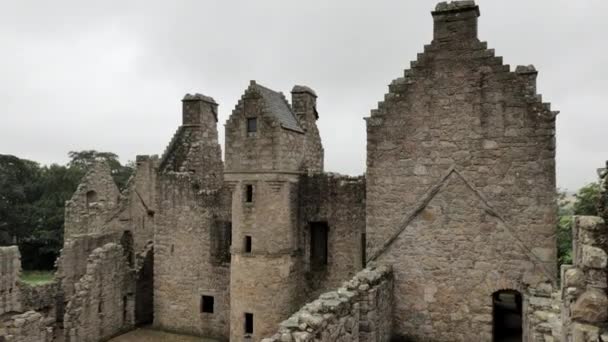 Castillo Tolquhon Tarves Ellon Escocia Como Panorámica Patio — Vídeos de Stock