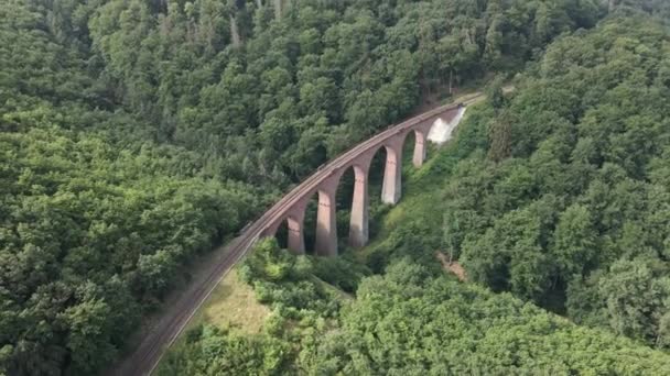 Alemania Renania Palatinado Vista Panorámica Del Viaducto Hubertus Desde Ferrocarril — Vídeo de stock