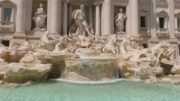 Utsikt Över Den Mest Kända Fontänen Rom Fontana Trevi Populär — Stockvideo