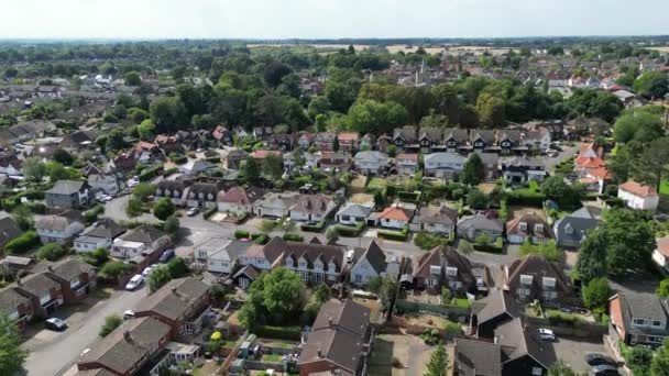 Straßen Und Wege Sawbridgeworth Stadt Hertfordshire Großbritannien Luftaufnahme — Stockvideo