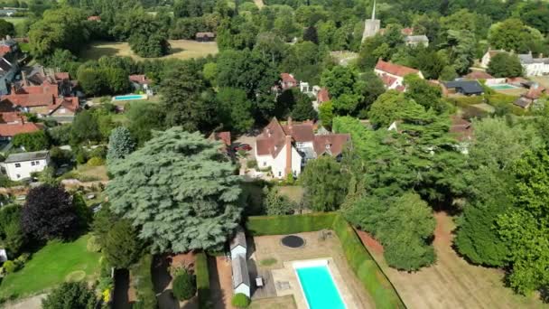Grandes Casas Jardins Muito Hadham Típico Histórico Inglês Aldeia Hertfordshire — Vídeo de Stock