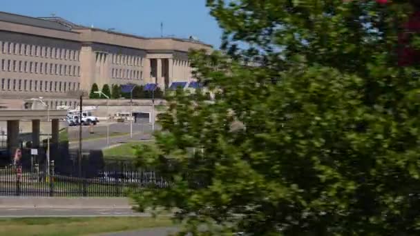 Edificio Del Pentágono Estados Unidos Con Horizonte Arlington Virginia Distancia — Vídeos de Stock