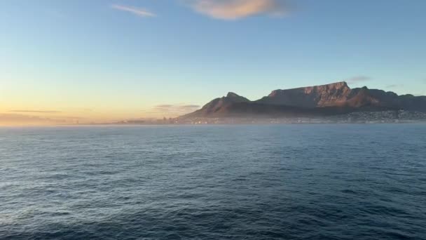 Cape Town Devils Peak Montagne Table Tôt Matin Vue Sur — Video