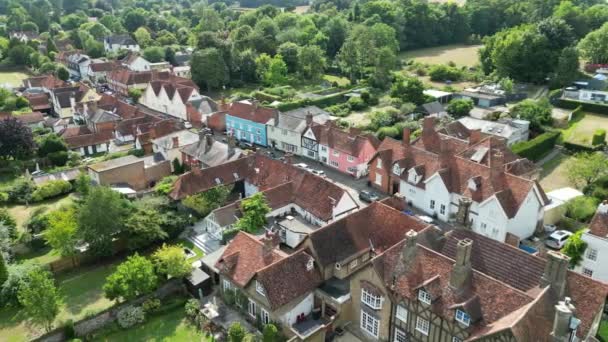 Much Hadham High Street Typical Historic English Village Hertfordshire Aerial — Stock Video