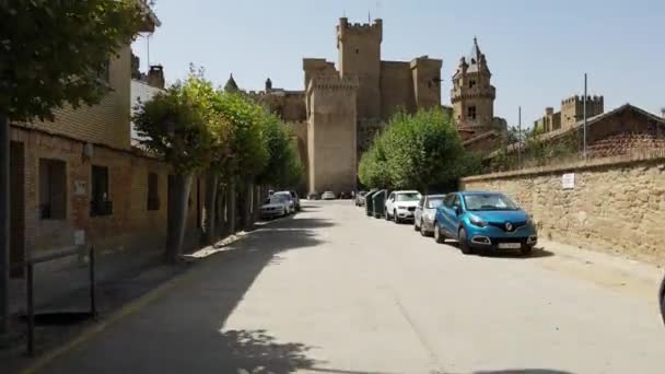 Bela Vista Sobre Castelo Gótico Dia Quente Verão Ascensão Revelar — Vídeo de Stock