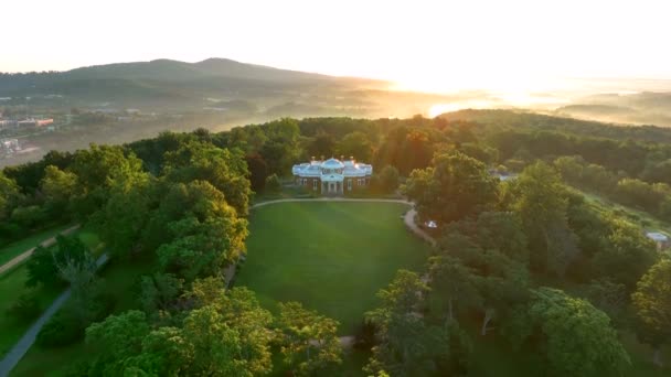 Monticello Lar Plantação Thomas Jefferson Casa Presidencial Charlottesville Virgínia Ascensão — Vídeo de Stock