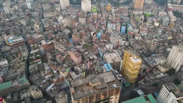 Widok Lotu Ptaka Slumsy Mieście Dhaka Bangladesz — Wideo stockowe