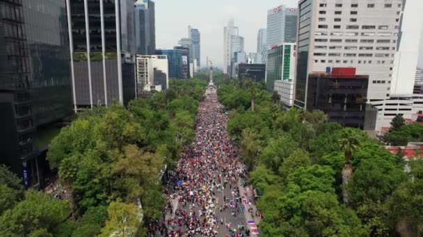 Lmbtq Meleg Pride Parade Party Napos Mexico City Fordított Légi — Stock videók