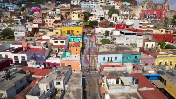Drone Vídeo Mostrando Decoração Colina San Miguel Atlixco Puebla Todo — Vídeo de Stock