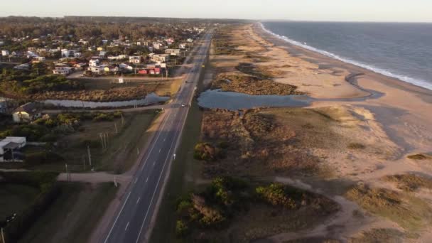 Огляд Берда Атлантичну Прибережну Дорогу Житлового Району Ель Чорро Уругваю — стокове відео