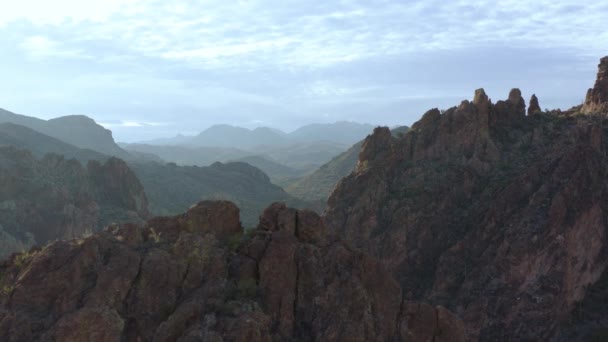 Büyük Sonoran Vadisi Manzaralı Çöl Kanyonu Rocky Dağı Nın Insansız — Stok video