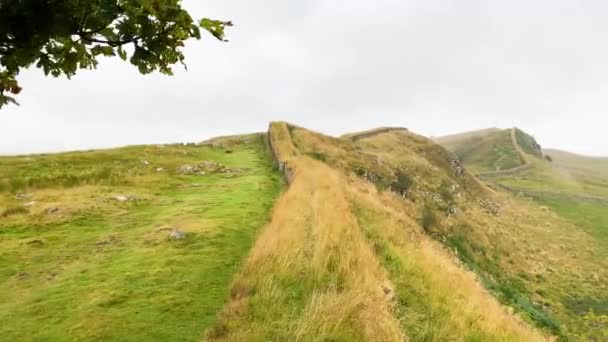 Paisaje Naturaleza Panorámica Través Del Parque Nacional Northumberland Inglaterra — Vídeos de Stock