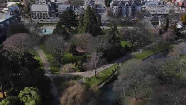 Spettacolare Risveglio Aereo Sul Giardino Botanico Edifici Storici Anglicani Fino — Video Stock