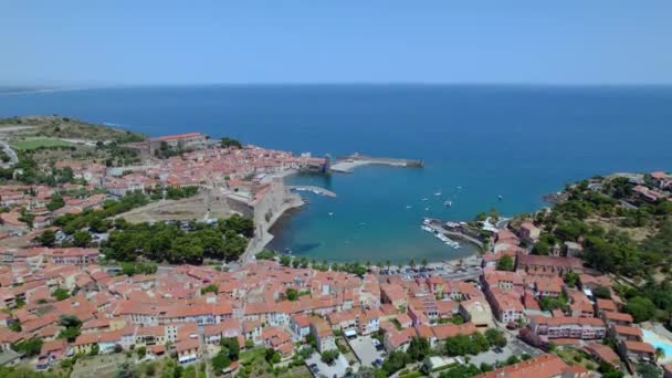 Όμορφο Μικρό Χωριό Collioure Στη Νότια Γαλλία — Αρχείο Βίντεο