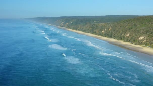 Μεγάλο Sandy Εθνικό Πάρκο Double Island Point Γείρε Επάνω Drone — Αρχείο Βίντεο