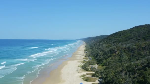 Double Point Island Beach Camping Área Melbourne Australia Drone Shot — Vídeo de stock