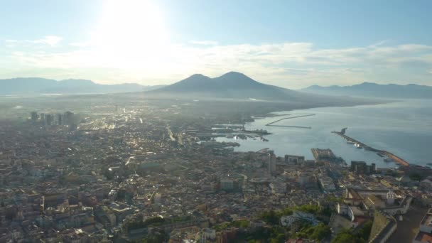 Panoramik Hava Ters Vuruşu Castel Sant Elmo Ortaya Çıkarıyor Napoli — Stok video