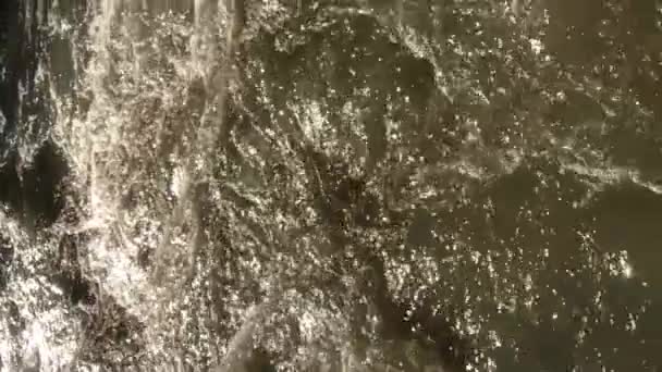 Vertical Close View Fast River Water Flowing Slow Motion — Stock video