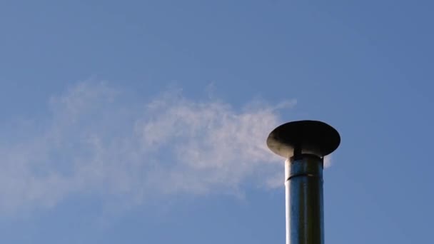 Wind Blowing Smoke Chimney — Stock Video