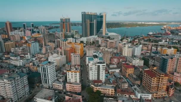 Flygfoto Över Dar Salaam Tanzania — Stockvideo